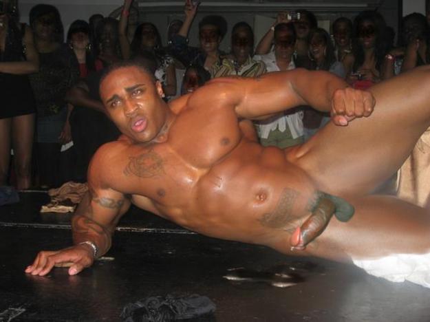 Horny Stripper Cums on Stage for the Crowd