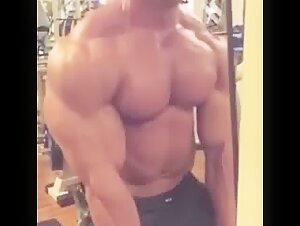 Jacked Muscle Stud Working Out