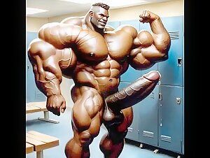 Muscle man dripping precum