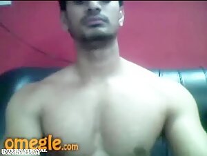 hot muscle indian guy cum on his hands